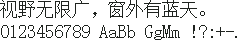 方正像素 18×18：视野无限广，窗外有蓝天。